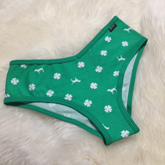 PINK Victoria's Secret Other - Lucky Panties! 4 Leaf Clover Shamrock Cheekster